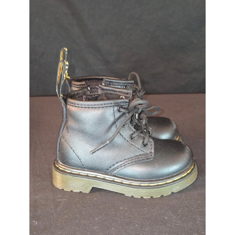 Dr. Martens 1460 Toddler Black Leather‎ Ankle Boots Lace Up & Zipper US 5